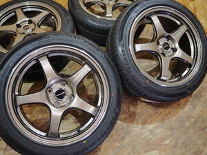 ★人気★195/50R16 7J+35 4H100 新品 軽量 逆ゾリ クロススピードCR5 1台分 AQUA VITZ COROLLA YARIS CIVIC FIT ROADSTER SWIFT ブロンズ