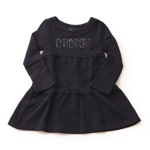 【シモネッタ】Simonetta　ミニ キッズ 子供服 スパンコール ウール ワンピース ネイビー 2/92 39133