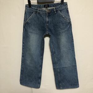 日本製 A.P.C. アーセーペー 七分丈 ワイド デニム ジーンズ size36 管理A1277