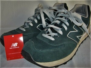 ★中古品 箱なし 目立つ汚れ有り 2016年モデル(2015年9月) New Balance ニューバランス ML574FBF Dワイズ US9.5 27.5cm グリーン 緑色 靴★