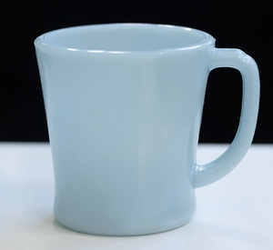 ファイヤーキング マグ ターコイズブルー Dハンドル 耐熱 ミルクガラス コーヒー アメリカ アンティーク ビンテージ カップ ガラス