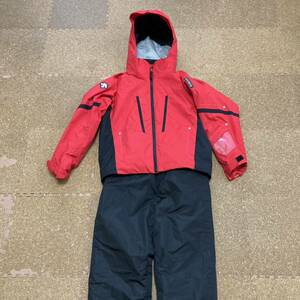 【美品】デサント DESCENTE スキーウェア　上下　セット　子供　キッズ スノボ スキー スノーボード 140サイズ 赤×黒 子供用スキーウェア