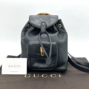 GUCCI グッチ リュック バンブー レザー ブラック g00678