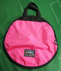 ▲Tough Travelerタフトラベラー ナイロン素材 丸型薄型トート Hand Tote Circle Simple ショッキングピンク ほぼ未使用!!!▲