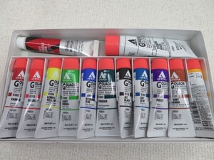 12色/残量6割～8割★Holbein ACRYLA GOUACHE アクリル樹脂絵具 ホルベイン アクリリックカラー アクリラガッシュ マスターセット 13382★！