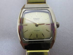 (54)☆RADO ラドー 179.9517.3 DIASTAR ダイヤスター ゴールド文字盤 スクエア レディース腕時計 クォーツ 不動 ジャンク品