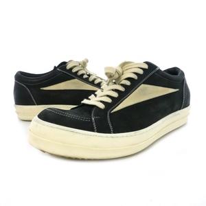 リックオウエンス Rick Owens VINTAGE SNEAKS ヴィンテージ スニークス スニーカー 41 25.5cm ブラック ミルク 02D6897 メンズ