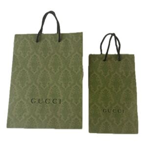 ほぼ 未使用 美品 グッチ ショッパー ショップ袋 2枚セット GUCCI S Mサイズ プレゼント 紙袋 ショッピング バッグ Gucci