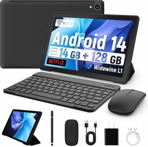 FancyDay タブレット 10インチ Android 14 wi-fi モデル 14GB+128GB+1TB拡張 1280*800ディスプレイ 8コアCPU 周辺機器付