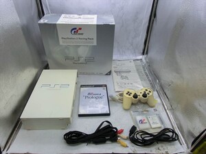 T【4ふ-05】【100サイズ】PS2 本体/レーシングパック/プレイステーション2/ゲーム機/ジャンク/通電可/※傷、汚れ、黄ばみあり