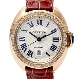 カルティエ 腕時計 レディース クレ ドゥ カルティエ 31mm ダイヤベゼル 自動巻き 750PG Cartier 中古