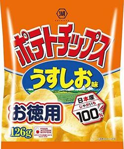 湖池屋 Largeサイズ ポテトチップス じゃがいもと塩 126g12袋