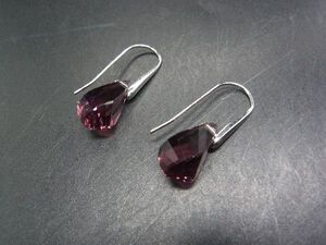 SWAROVSKI スワロフスキー ドロップモチーフ ピアス アクセサリー レディース シルバー系×パープル系 DG7784