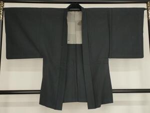 平和屋着物■男性　羽織　黒色　正絹　逸品　AAAO9638bw