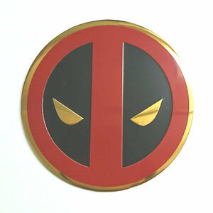 MARVEL (マーベル) Extreme Classic Deadpool　(デッドプール) Icon On Gold Metal Sticker 3cm シール ステッカー　