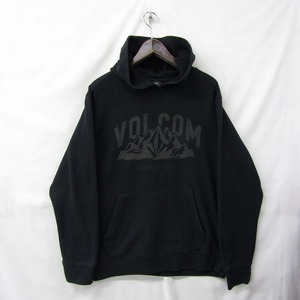 サイズ M VOLCOM プルオーバー パーカー スウェット トレーナー フーディ 裏起毛 黒 スケボー スノボ ボルコム 古着 ビンテージ 2M2387