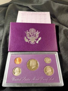 1990年 ミントプルーフセット オリジナルボックス＆5コインUSミント 1990S Proof Set Original Box & 5Coins US Mint 記念硬貨 貨幣セット