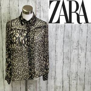 ZARA★ザラ★総柄 シアー シャツ★サイズXS　16-161