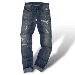 【美品】限定品 DIESEL Grupee Blue Eyecons ディーゼル ブルーアイコン スーパースリムスキニー デニムパンツ ジーンズ W23L30 S2342