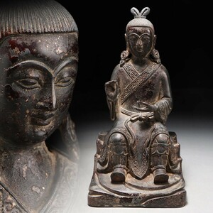 PF785. 時代仏教美術 チベット密教 古銅 仏像 神像 高さ23.2cm / 金工美術彫刻美術仏像古美術