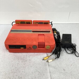 M010-O53-1007 SHARP シャープ TWIN FAMICOM ツインファミコン AN-505-RD レッド 赤 後期型 本体/ACアダプター付 レトロゲーム FC 通電OK⑩