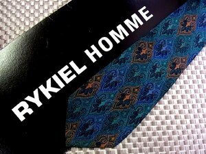 ♪32821C♪良品【ハート 葉っぱ 植物 柄】リキエル【RYKIEL】ネクタイ