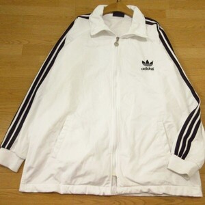 ◎希少 90s！adidas アディダス◆ジャージ ジャケット 裏起毛 三つ葉 トレフォイルロゴ ヴィンテージ◆メンズ 白 Lサイズ◆AA2023