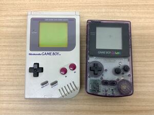 ◯営NI065-A5T60【埼玉発】Nintendo GAME BOY GAME BOY COLOR 2台まとめ売り DMG-01 CGB-001 通電のみ確認済み ※カラー電池液漏れ