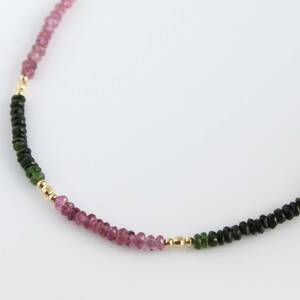 K18YG トルマリン ネックレス マルチカラー gold tourmaline necklace 320