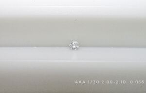 AAA 1/30ctメレダイヤ(2.00-2.10mm) 1個0.035ct販売