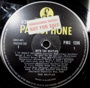 ●UK-ParlophoneオリジナルMono,”w/7N:7N,Promo Copy Manufactures Property Sticker!!” The Beatles / With The Beatles