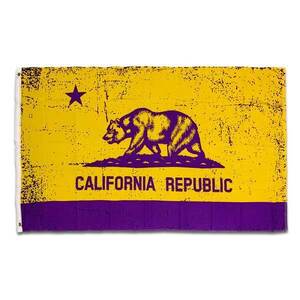 カリフォルニア フラッグ 州旗 CALIFORNIA REPUBLIC カリフォルニア州 旗 パープル イエロー