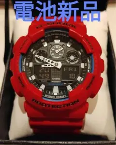 【電池新品】【美品】G-SHOCK GA-100B レッド