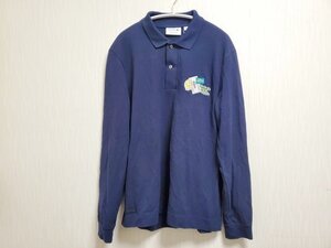 ▽♪ ラコステ LACOSTE 004 メイドインフランスオーガニックコットン ポロシャツ 長袖 ネイビー PH1370L