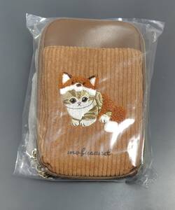 mofusandスマホショルダーポーチ刺繍ボアきつね新品タグ付きモフサンドお札入れカード入れネコ猫ねこ