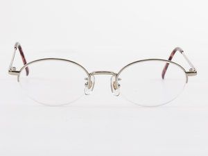 シルバー オーバル 彫金模様 小さいサイズのメガネ 249