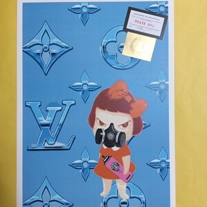 DEATH NYC 世界限定100枚 アートポスター　奈良美智　NARA YOSHITOMO 防護マスク　LouisVUITTON ルイヴィトン ロッタちゃん　KAWAII　CUTE