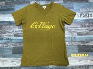 TK MIXPICE タケオキクチ メンズ COLLEGE 英字かすれプリント 半袖Tシャツ 3 カーキ