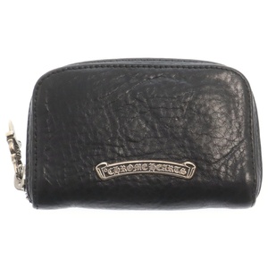 CHROME HEARTS クロムハーツ COIN CASE ダガーラウンドジップコインケース レザー ブラック