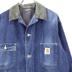 雰囲気系 Carhartt Denim Chore Coat カーハート デニム チョアコート vintage カバーオール デトロイト ダブルニー モス ハチノス レア