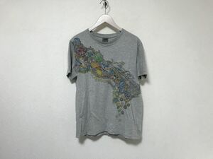 本物ディーゼルDIESEL55DSLコットンプリント半袖TシャツメンズサーフアメカジミリタリービジネススーツMグレー