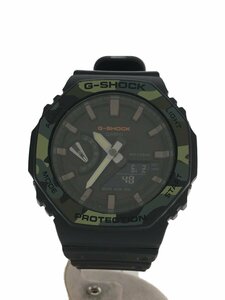 CASIO◆クォーツ腕時計_G-SHOCK/デジアナ/ラバー/KHK/BLK//