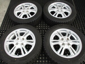 (格安売切り/冬用)set!! WB (Sil) (15x5,5+42 4H/100) バリ溝(DUNLOP WM02/2022) 185/60R15 アクア ヤリス ヴィッツ スイフト マーチ 他も 