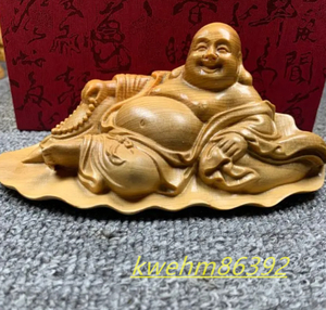 弥勒仏 仏像 七福神 木彫り 布袋様 置物 布袋尊 彫刻 仏教工芸品