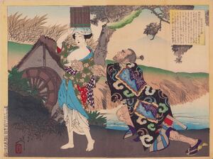 芳年 高島大井子の話 二枚続 真作 本物 浮世絵 木版画 大判 錦絵 明治22年(1889) 歴史画 diptych yoshitoshi ukiyoe hana_desu15