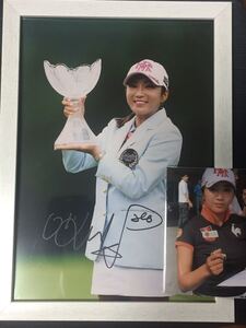 LPGA イボミ 直筆サイン CAT LADIES 優勝 A4生写真 フレーム入り(生写真付き)