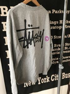 ステューシー STUSSY スウェット トレーナー メンズM グレー クラッシュ ダメージ ストリート スチューシー 80s 90s 古着 ビッグシルエット