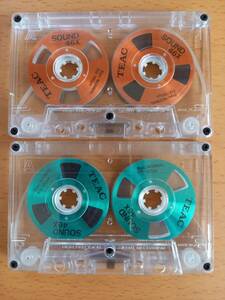 使用品　TEAC　カセットテープ　ＳＯＵＮＤ／４６　ノーマルポジション　オレンジ/グリーン2本セット