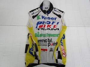 W.23.E.29　CIJ　★送料230円定額☆　サイクルウェア　ジレ　PROF BIKE TEAM　GIGANTE　サイズS　ホワイト　USED　☆