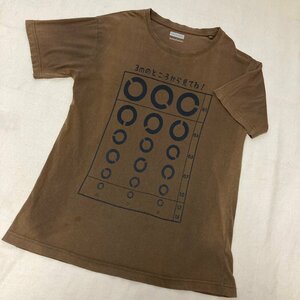 NEWTON CIRCUS　視力検査 プリント Tシャツ　ブランド/茶系　L　485-207